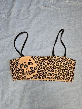 Leopard Print Bandeau Bikini Top